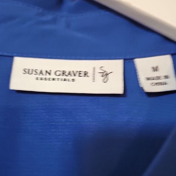 Susan Graver Essentials Royal Blue Blouse - Picture 2 of 7